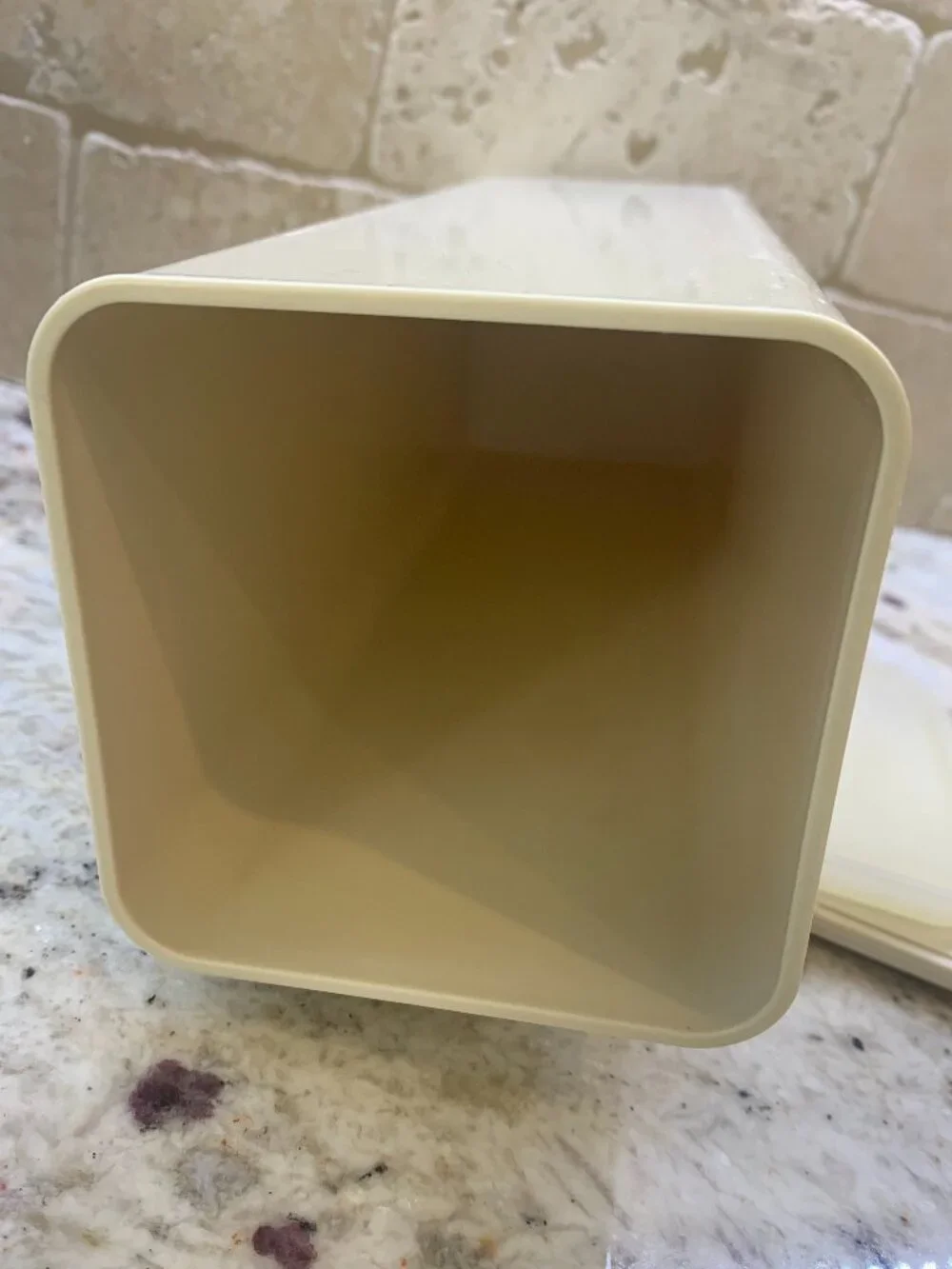 Tupperware Cheese Block Keeper w/ tray & lid Almond 3 piece set